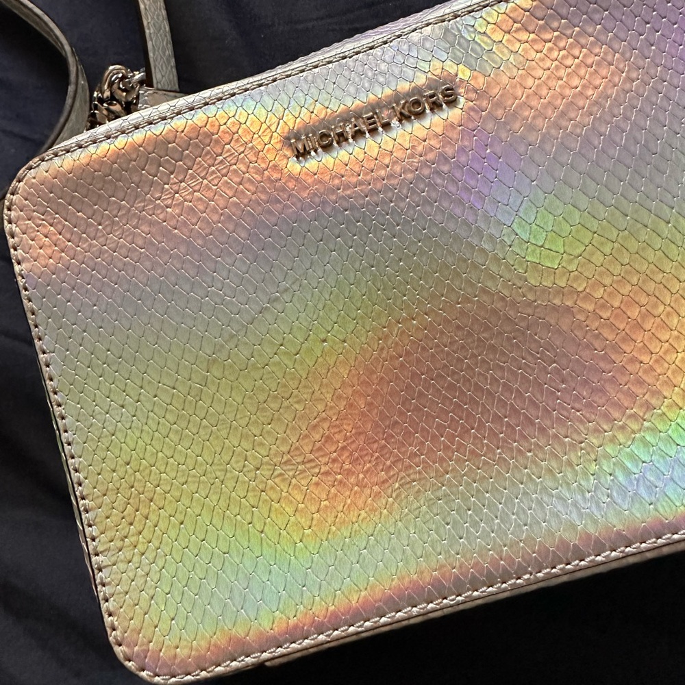 Michael Kors Holographic Snakeskin Leather Crossbody
